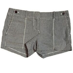 J. Crew Navy White Gingham City Fit Cotton Shorts